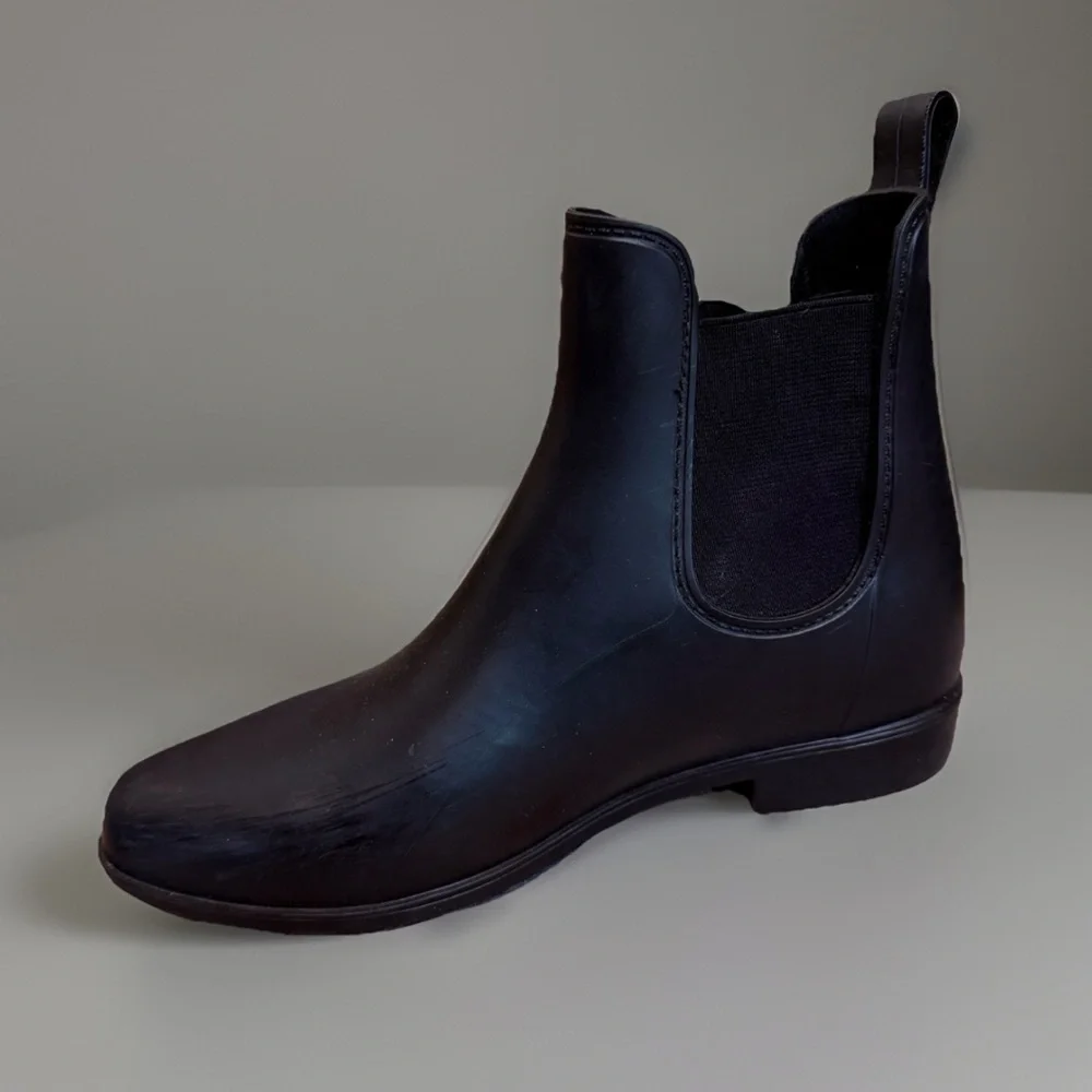 A New Day Black Ankle Rain Boots sz 8 - Picture 6 of 9